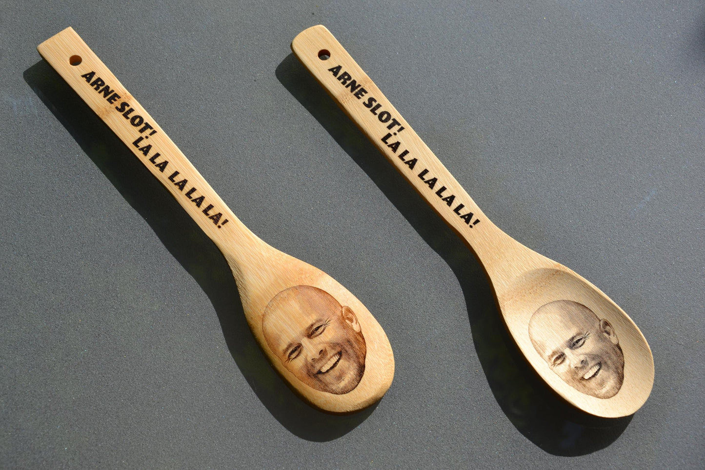 Arne Slot Kitchen Spoon - La La La La La // Double sided laser engraving - Liverpool Football Club Father's Day LFC Fan Gift Premier League
