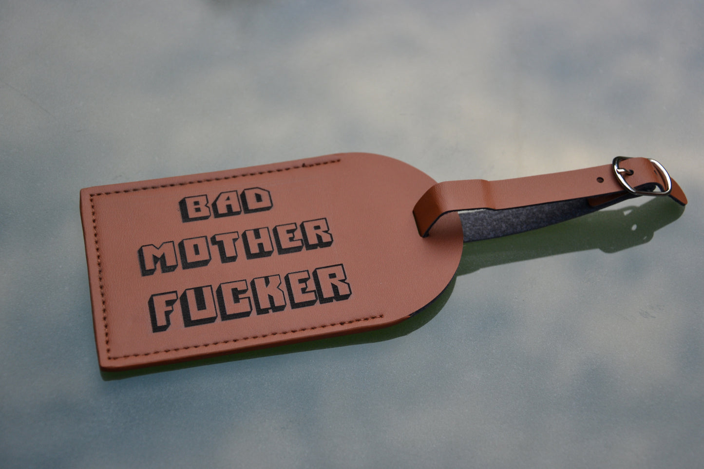 Bad Mother Fucker - Pulp Fiction inspired Luggage Tag // Faux Leather - Jules Winnfield - Samuel L Jackson - Quentin Tarantino - Fans Gift