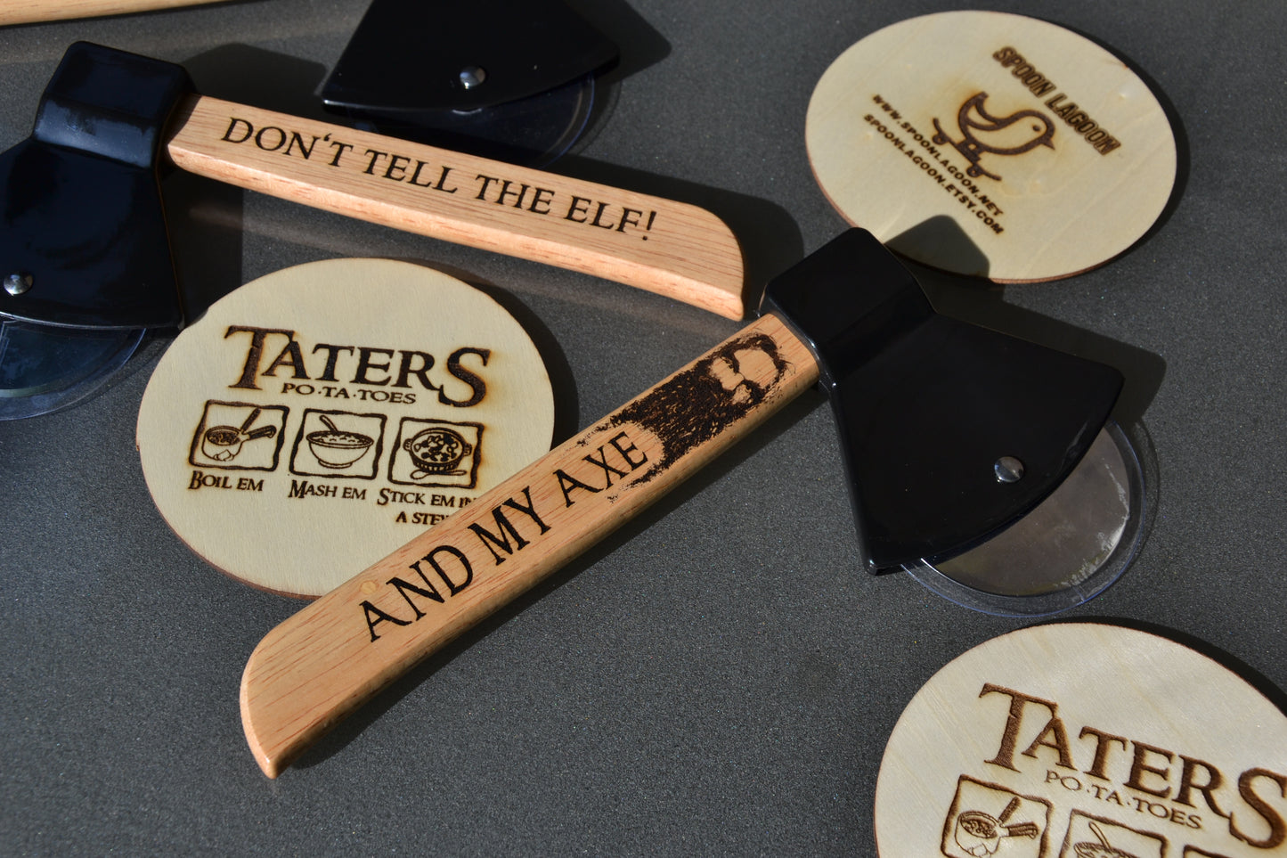 Gimli And My Axe - Lord of the Rings inspired Pizza Cutter Axe - Cinema Kitchenware - Tolkien Middle Earth Don't Tell the Elf Customisable