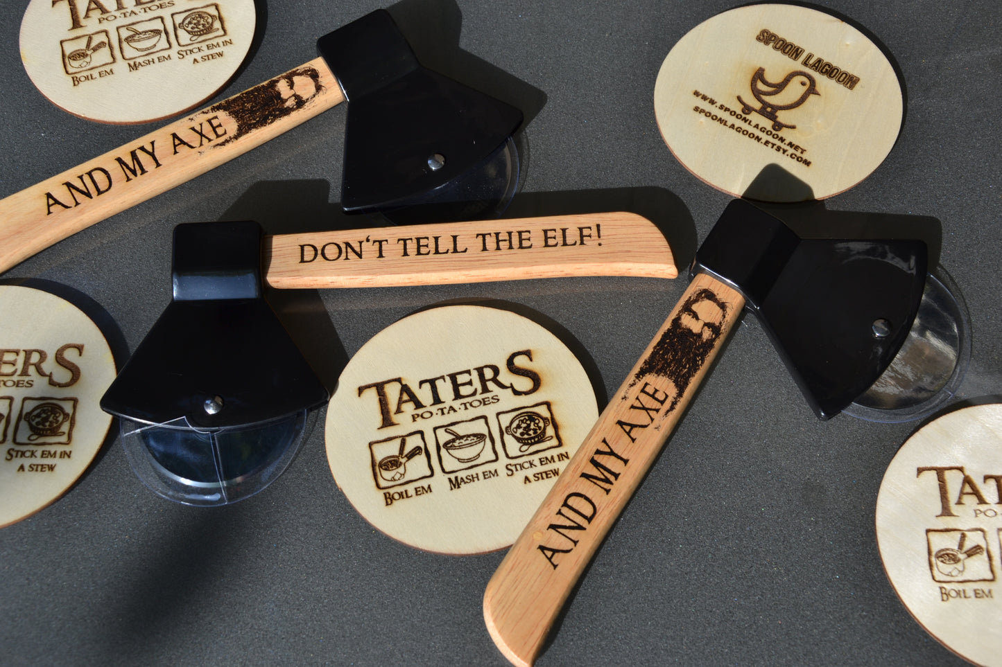 Gimli And My Axe - Lord of the Rings inspired Pizza Cutter Axe - Cinema Kitchenware - Tolkien Middle Earth Don't Tell the Elf Customisable
