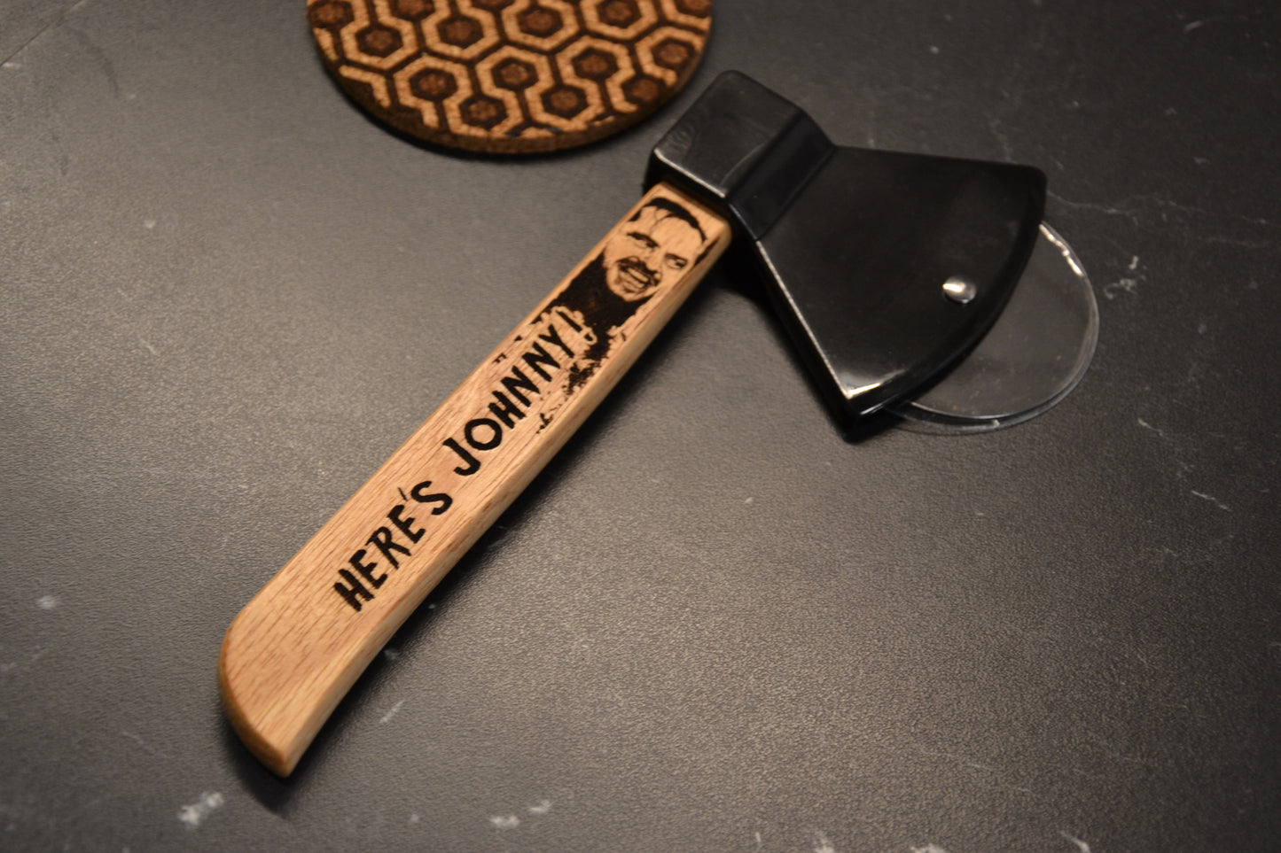 The Shining inspired Pizza Cutter // Here's Johnny - Jack Torrance - Stanley Kubrick - Horror Cinema Kitchenware Axe