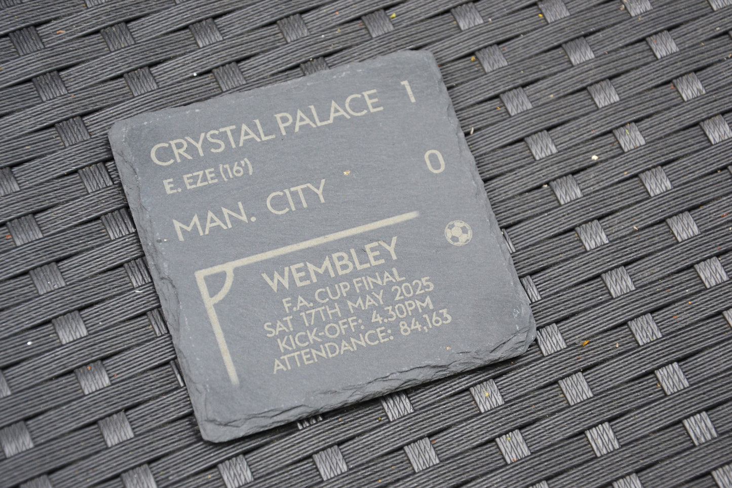 Crystal Palace 1 v 0 Man. City - FA Cup Final Coaster // Score Memorabilia Historic Trophy Father's Day Gift