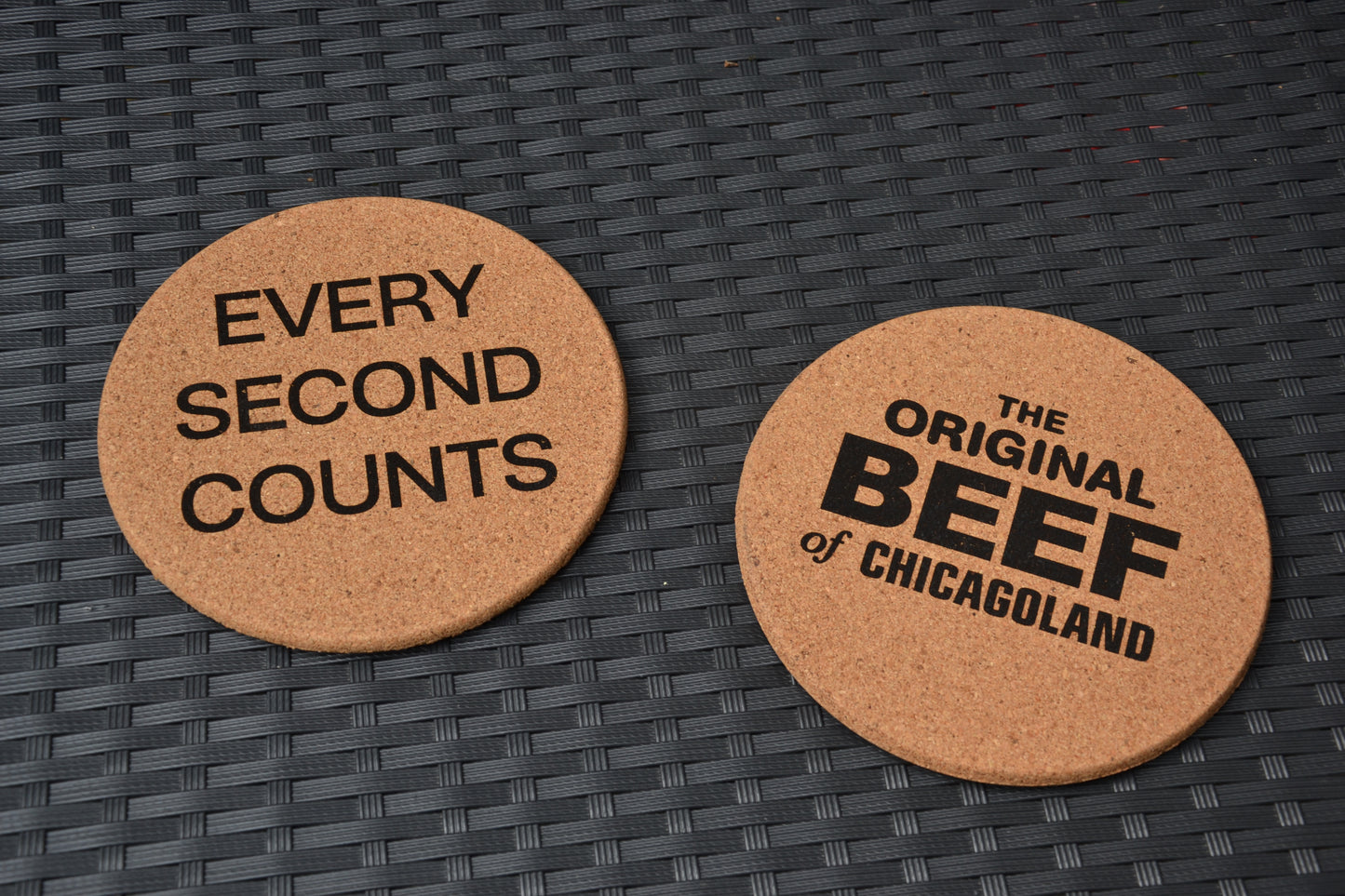 Every Second Counts + Original Beef of Chicagoland cork trivets placemats // Kitchen cork heat protection mat placemat The Bear inspired