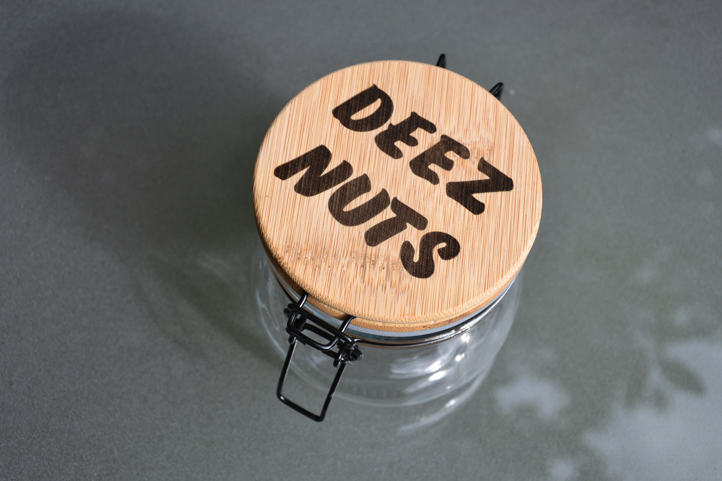 Deez Nuts - Glass Peanut Jar (Ha got eem) 500ml Kitchen Storage // Meme Classic Internet Video Hip Hop Culture Snack Jar