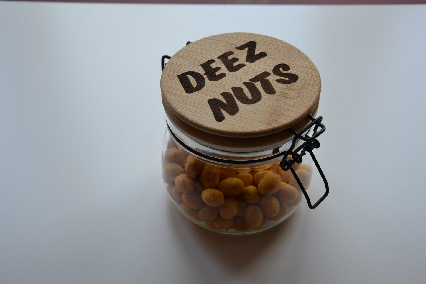 Deez Nuts - Glass Peanut Jar (Ha got eem) 500ml Kitchen Storage // Meme Classic Internet Video Hip Hop Culture Snack Jar