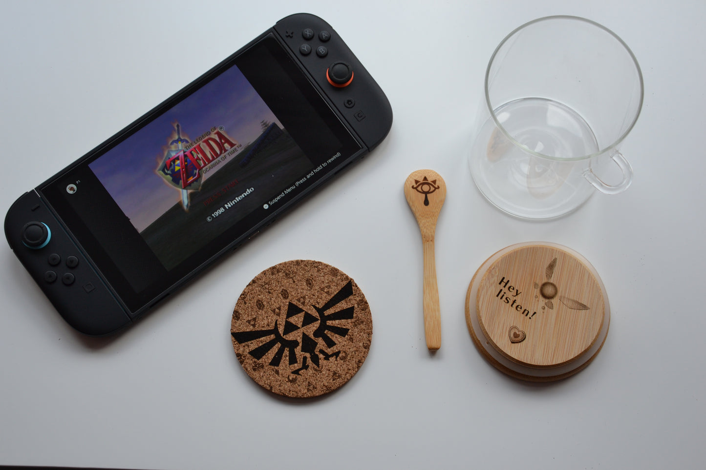 Lon Lon Ranch - Glass Coffee Storage Jar // Glass & Bamboo w/ spoon - The Legend of Zelda Ocarina of Time Gift Nintendo OOT - 500ml 800ml