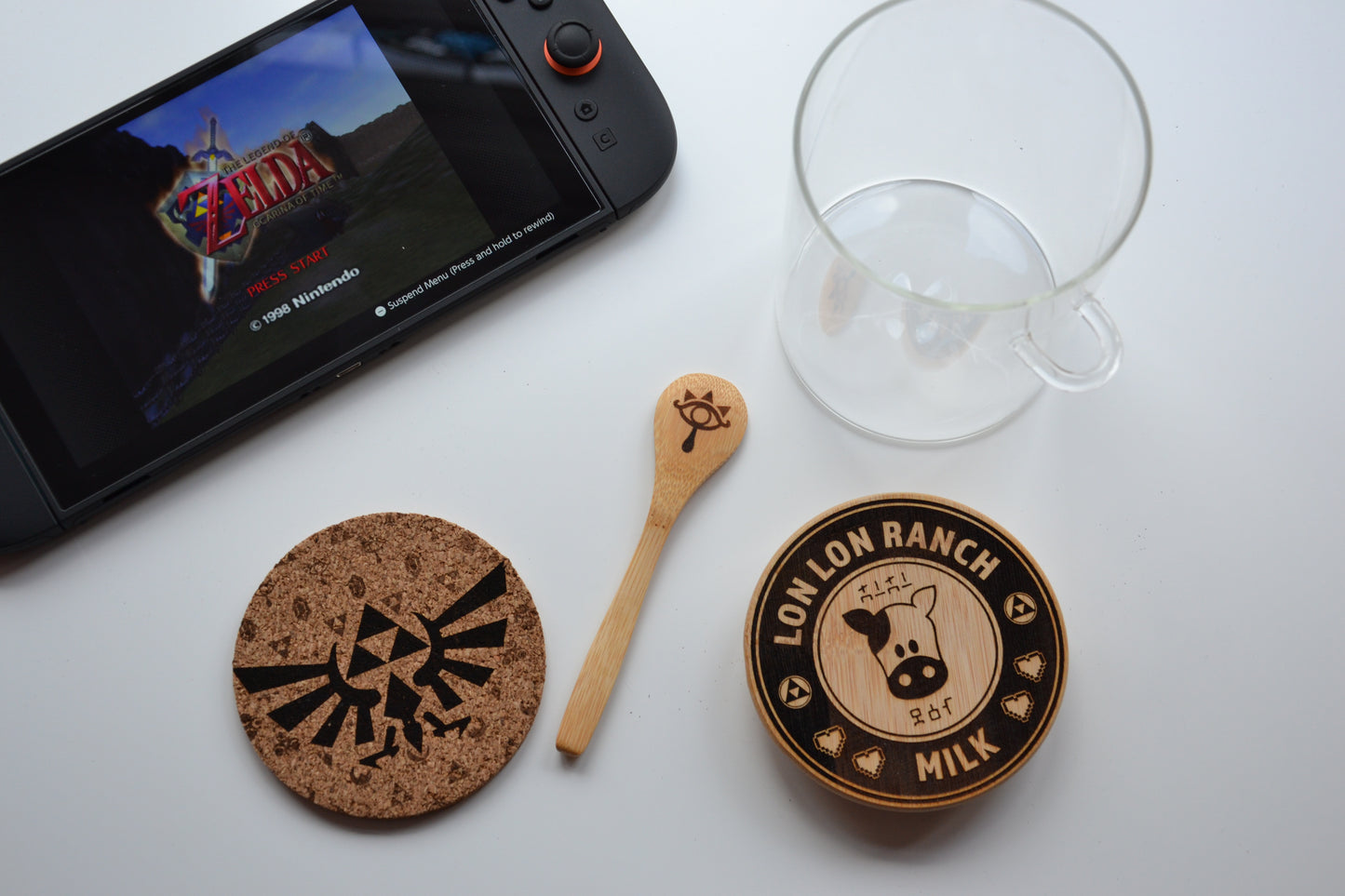 Lon Lon Ranch - Glass Coffee Storage Jar // Glass & Bamboo w/ spoon - The Legend of Zelda Ocarina of Time Gift Nintendo OOT - 500ml 800ml