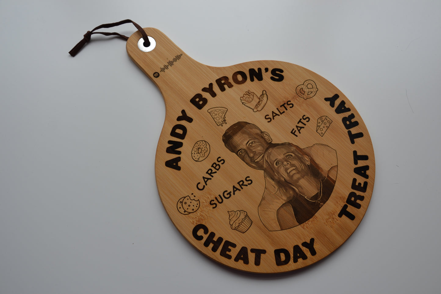 Andy Byron's Cheat Day Treat Tray - Bamboo Serving Paddle // Meme Kitchenware Viral Coldplay Clip