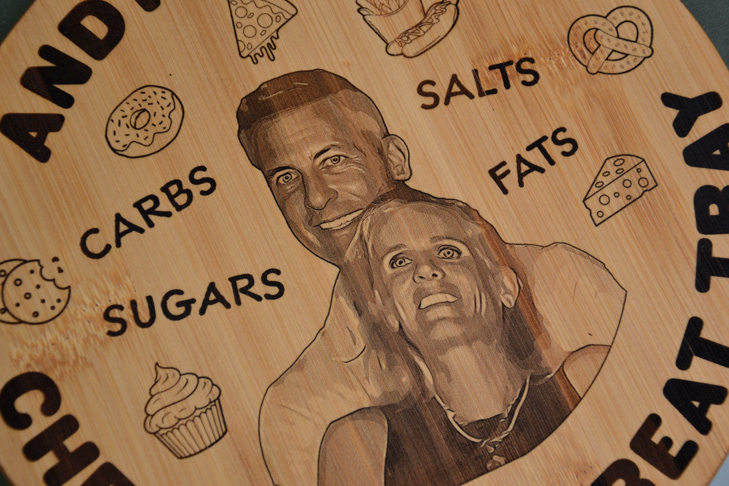 Andy Byron's Cheat Day Treat Tray - Bamboo Serving Paddle // Meme Kitchenware Viral Coldplay Clip