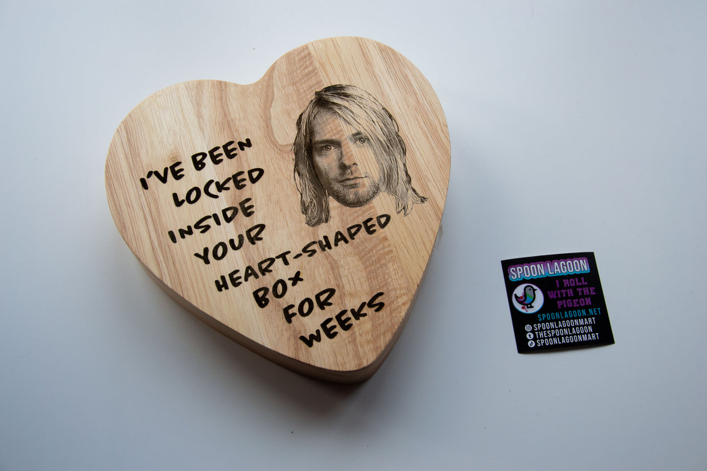 Heart Shaped Box - Kurt Cobain/ Nirvana inspired Fancy Wooden Cheeseboard/ Charcuterie Set