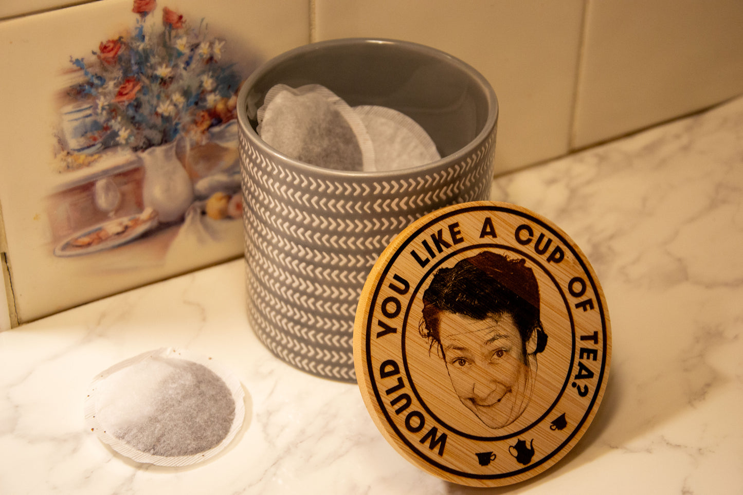 Mrs Doyle ceramic teabag Storage Jar - Father Ted inspired Kitchen Gift