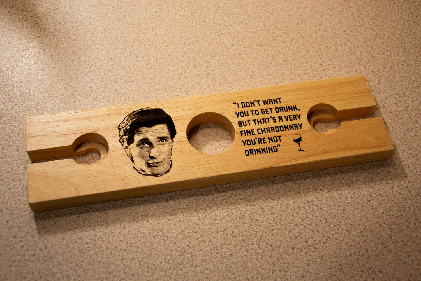 American Psycho inspired Wine Glass Holder // Perfect for Patrick Bateman, Horror Movie, Cult Film fans