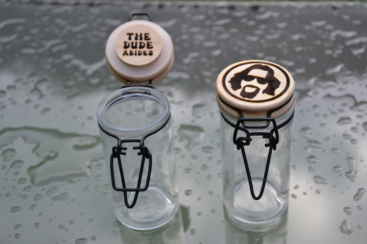 The Dude Abides - Glass Herbs/ Storage Jar Container - The Big Lebowski Fan Gift