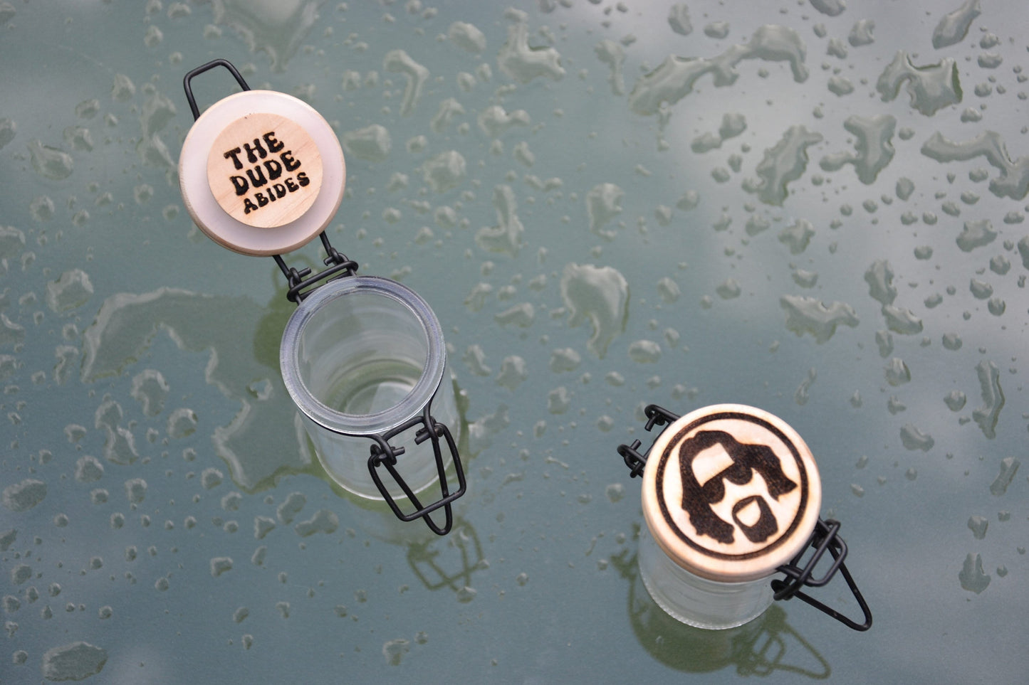 The Dude Abides - Glass Herbs/ Storage Jar Container - The Big Lebowski Fan Gift