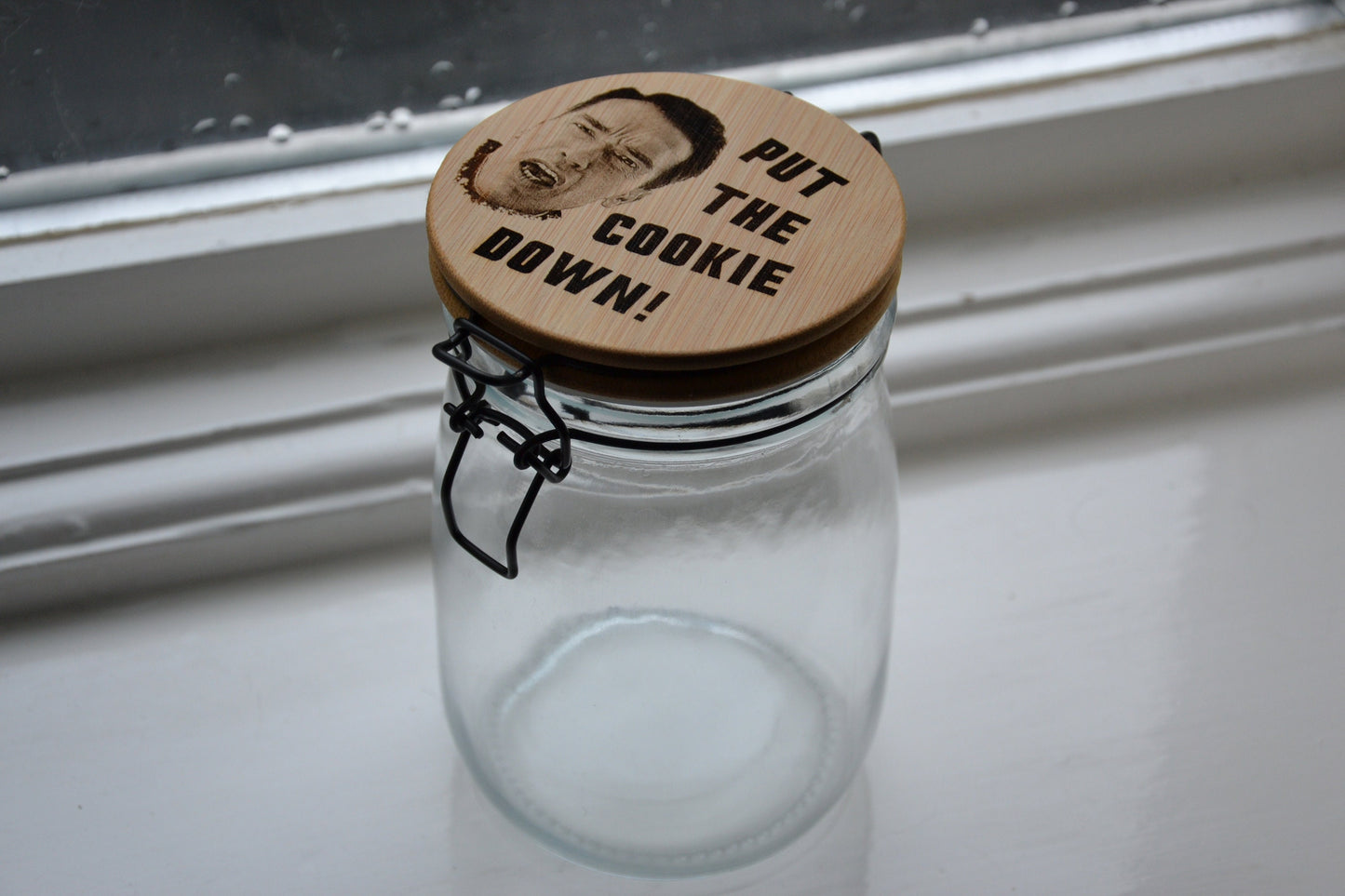 Put the COOKIE DOWN! - Jingle All The Way inspired Cookie Jar // Christmas Gift 90s Kids Movie Kitchen Gift Ideas Arnold Schwarzenegger Fans