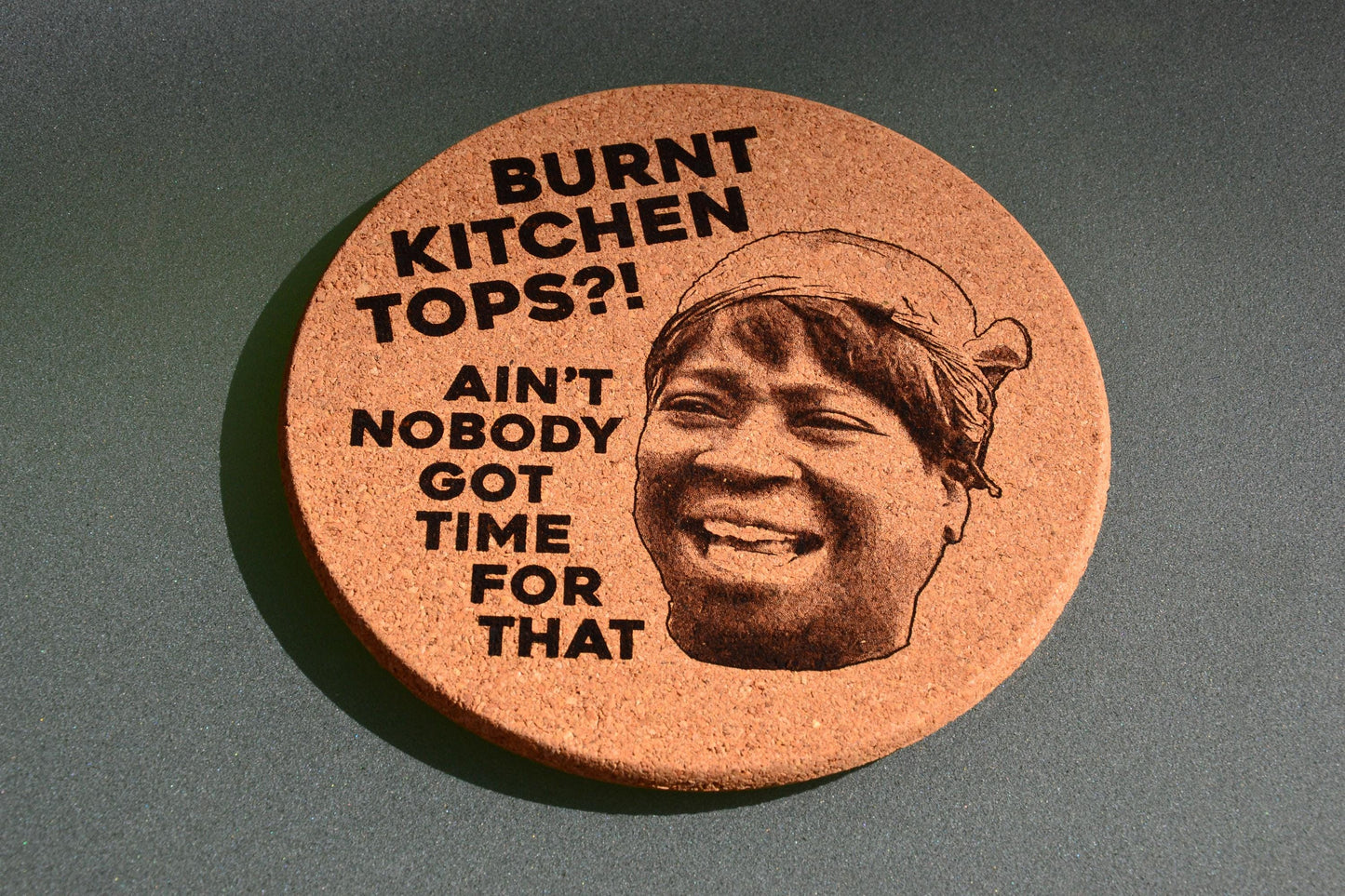 Ain't nobody got time for that - Cork heat protector pot stand 18cm // Kitchenware viral news meme Kimberly Wilkins kitchen top heatproof