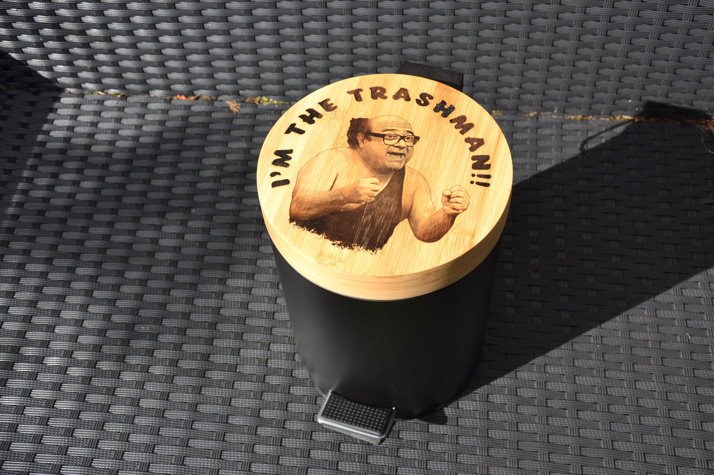 I'm the Trash Man! - Frank Reynolds inspired Trash Bin // Perfect for bathrooms, offices, etc - Always Sunny Fan Gift - rubbish garbage home