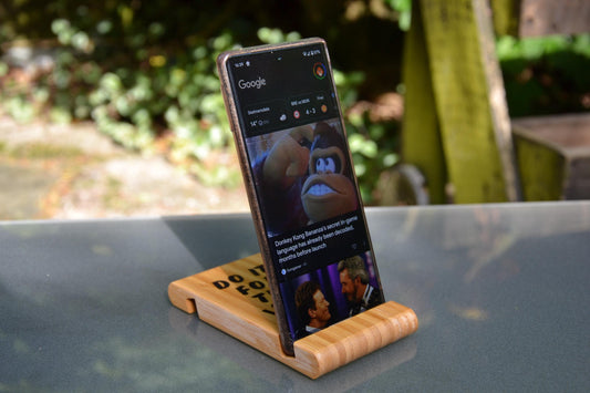 Do it for the Vine - Wooden Phone Holder (also works for Kindle or Small Tablets) // Bedside Alarm Clock Office Desk Tidy Stationary