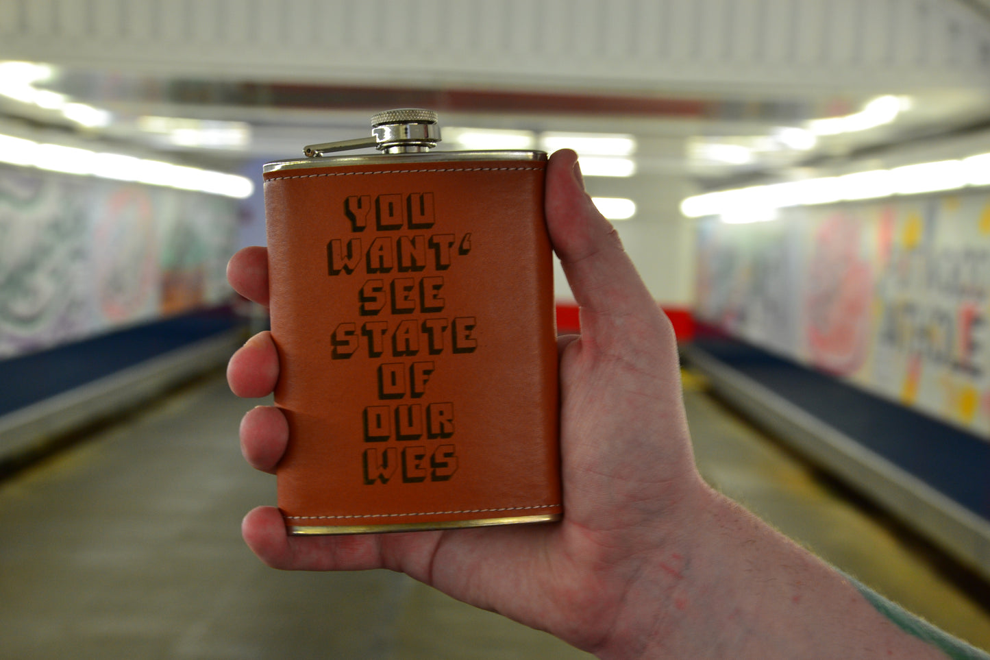 Want' see state of our Wes - Flask 240ml / 8oz Hip Flask