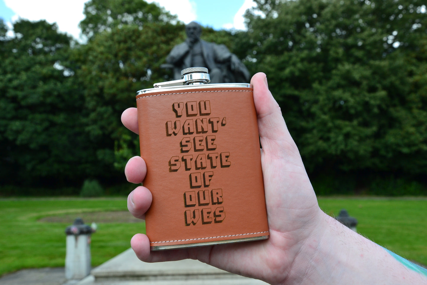 Want' see state of our Wes - Flask 240ml / 8oz Hip Flask