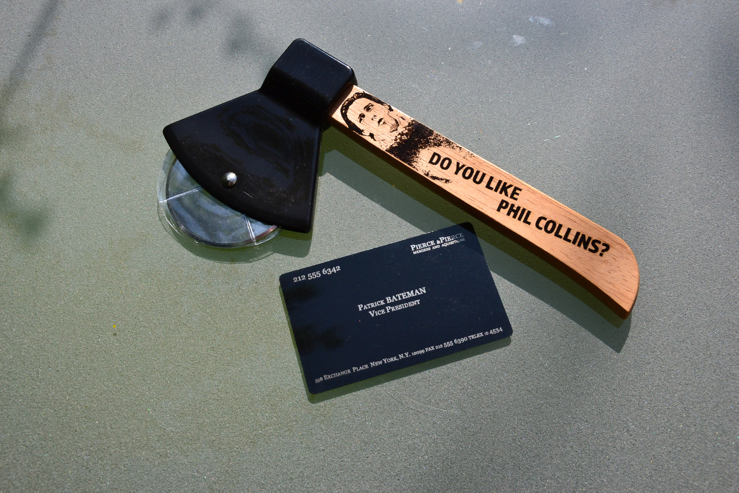 American Psycho Pizza Cutter Axe - Patrick Bateman - Horror Cinema Kitchenware - Do You Like Huey Lewis & The News?