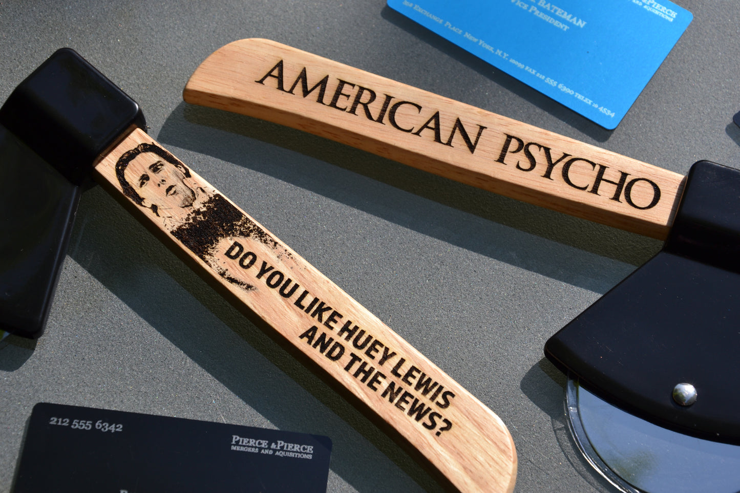 American Psycho Pizza Cutter Axe - Patrick Bateman - Horror Cinema Kitchenware - Do You Like Huey Lewis & The News?