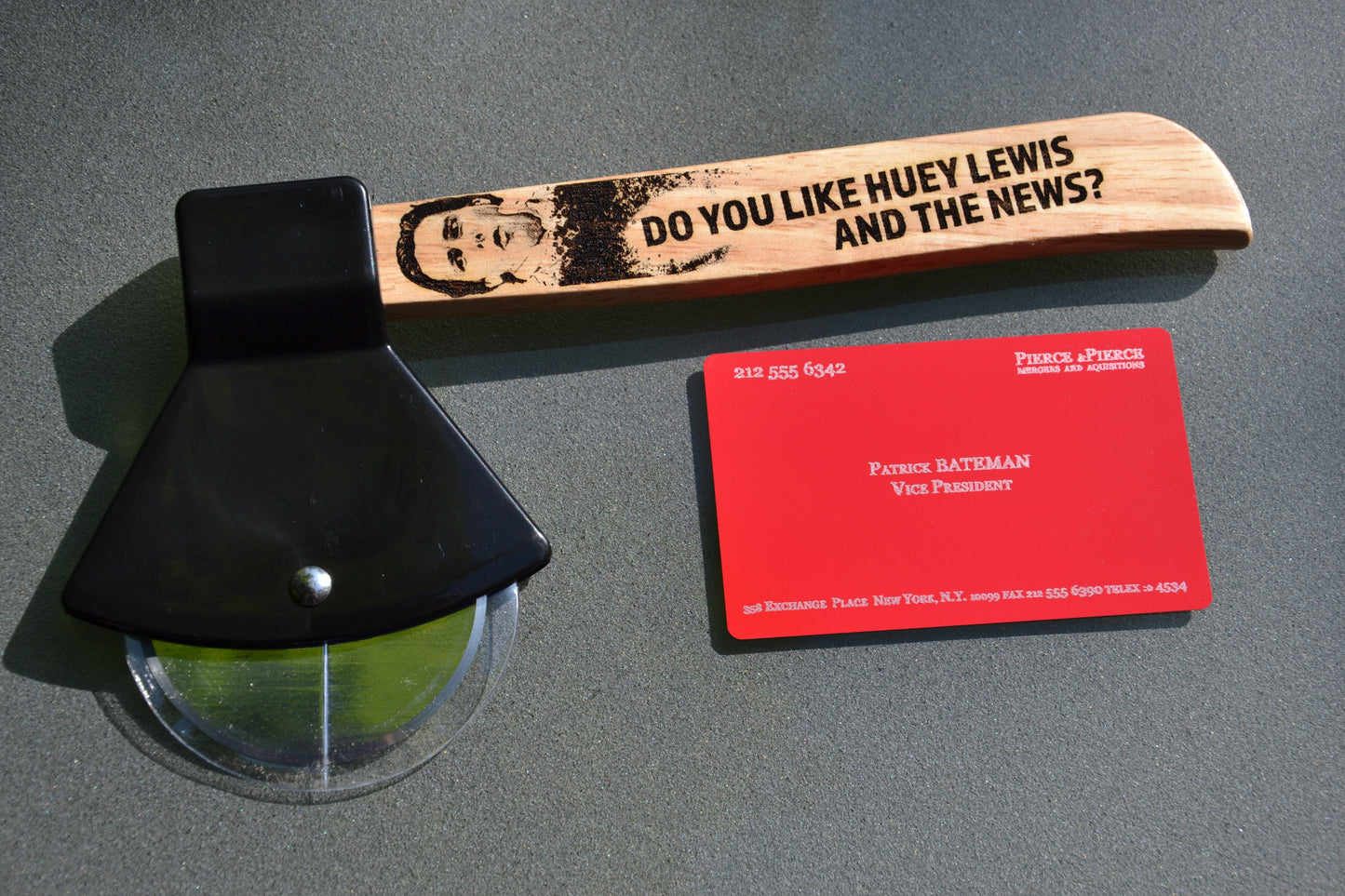 American Psycho Pizza Cutter Axe - Patrick Bateman - Horror Cinema Kitchenware - Do You Like Huey Lewis & The News?