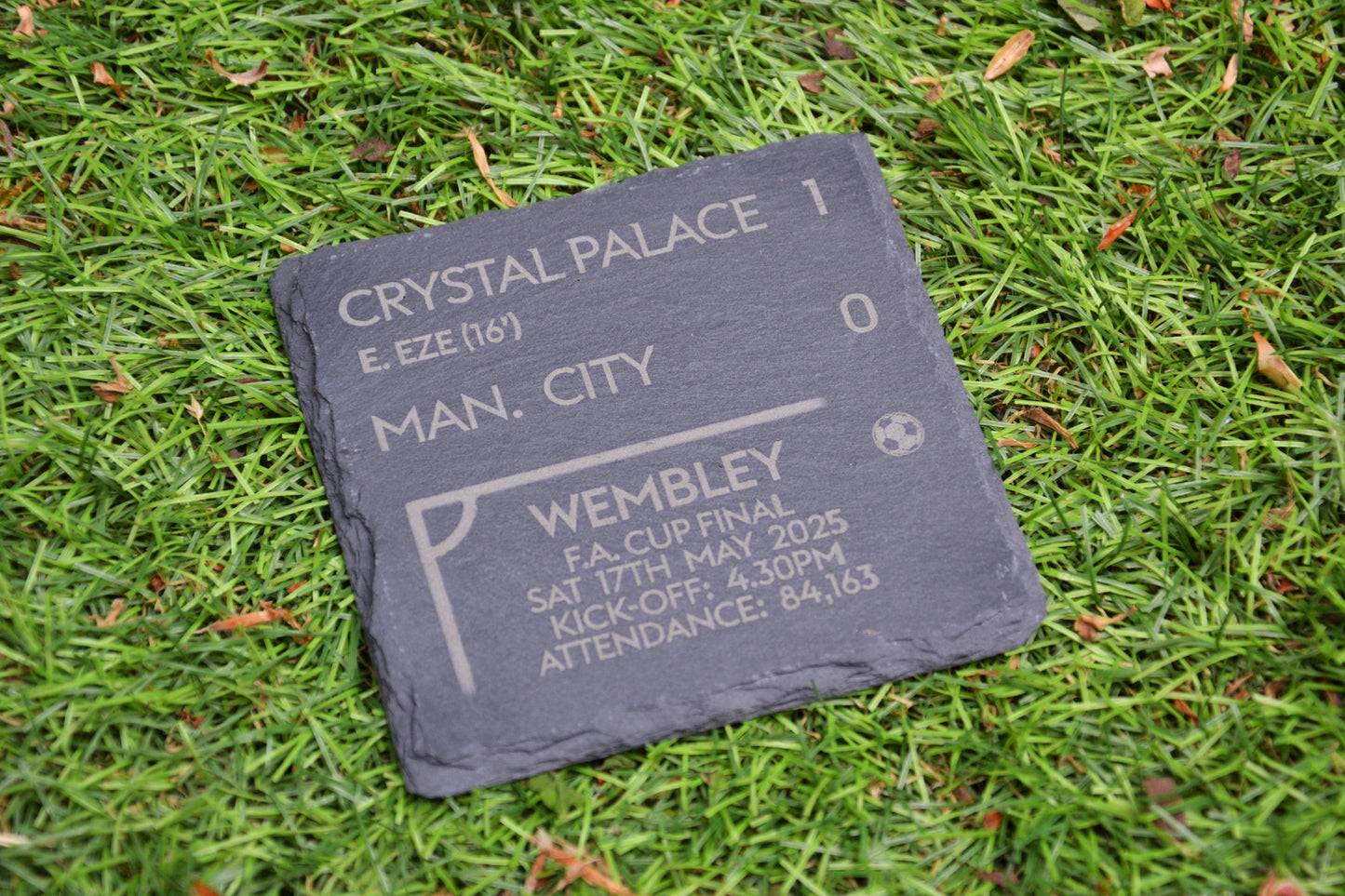 Crystal Palace 1 v 0 Man. City - FA Cup Final Coaster // Score Memorabilia Historic Trophy Father's Day Gift
