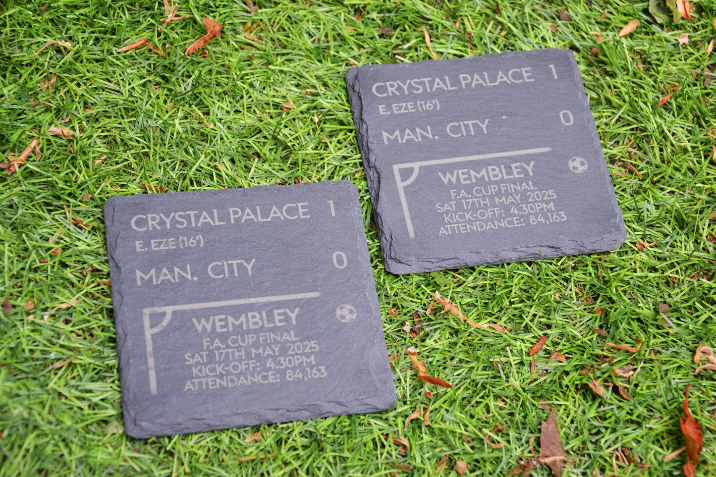 Crystal Palace 1 v 0 Man. City - FA Cup Final Coaster // Score Memorabilia Historic Trophy Father's Day Gift