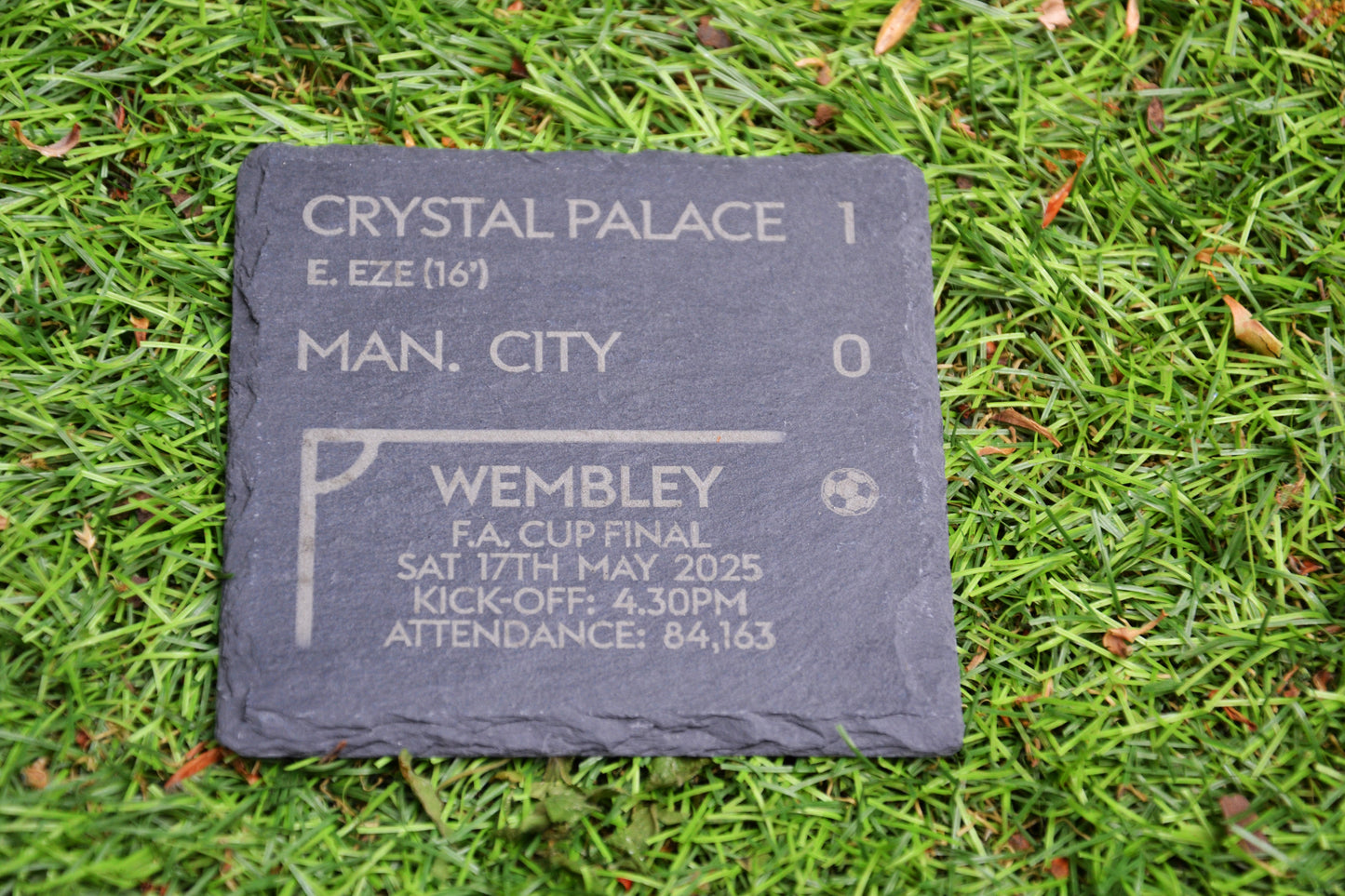 Crystal Palace 1 v 0 Man. City - FA Cup Final Coaster // Score Memorabilia Historic Trophy Father's Day Gift