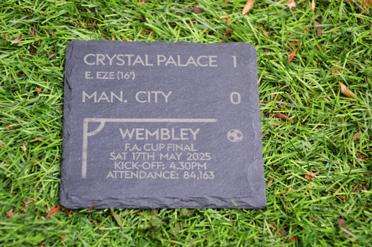 Crystal Palace 1 v 0 Man. City - FA Cup Final Coaster // Score Memorabilia Historic Trophy Father's Day Gift