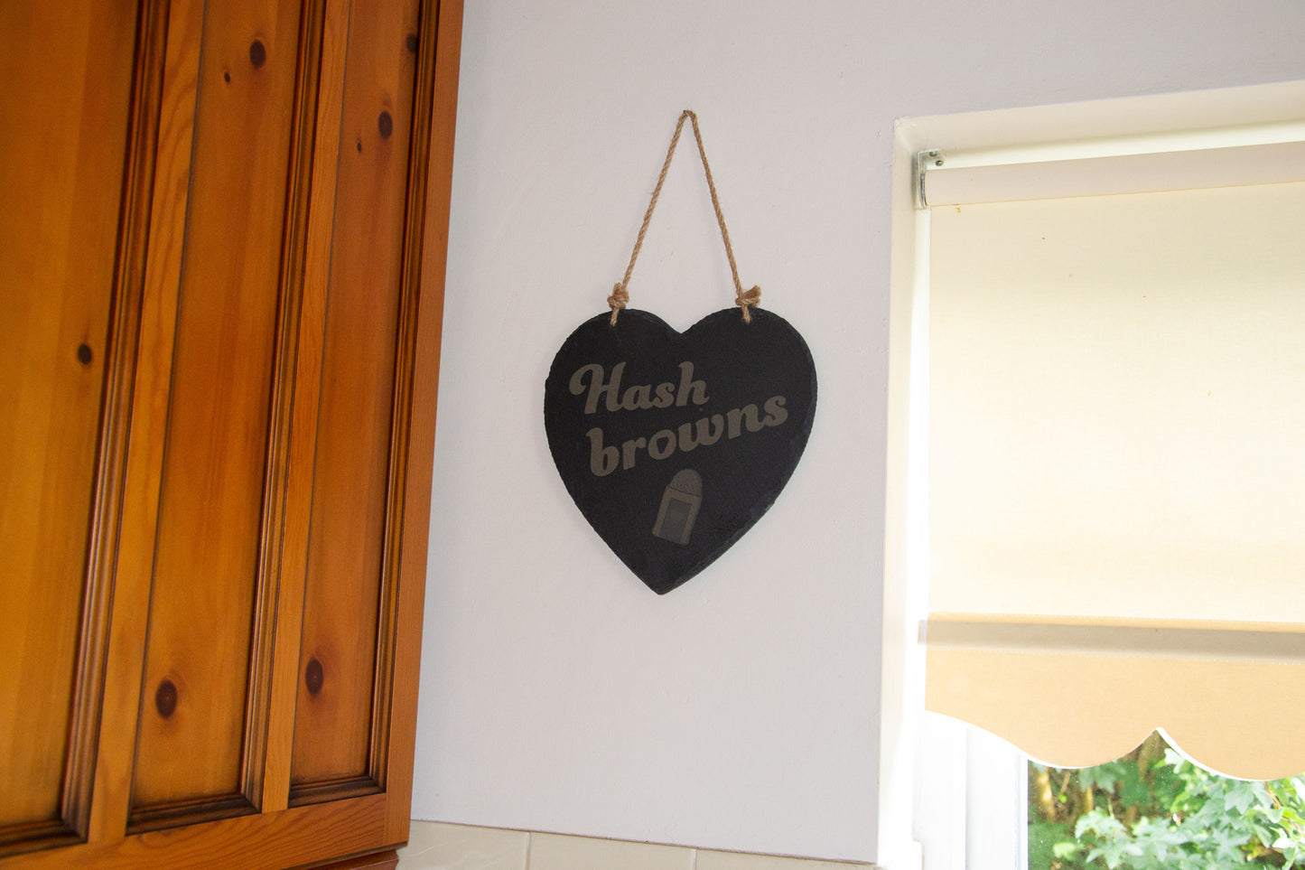 Hash Browns - Hanging Slate Heart Sign (24cm) // Chic House Decor Housewarming Restaurant White Girl Alternative Funny Meme Quirky Kitsch (Copy)