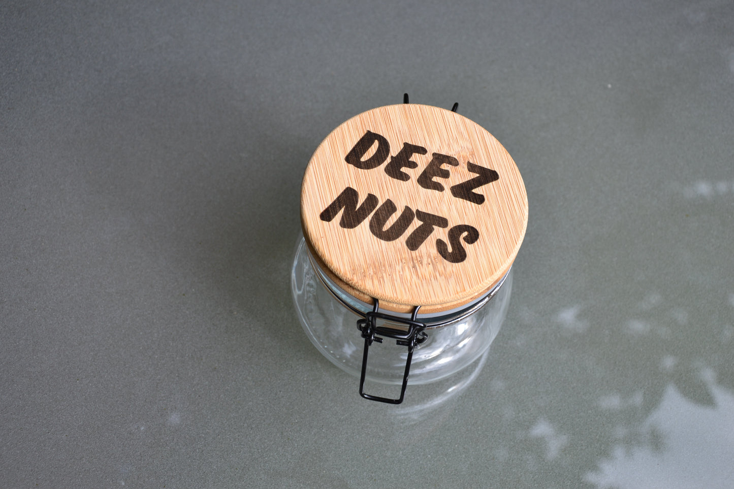 Deez Nuts - Glass Peanut Jar (Ha got eem) 500ml Kitchen Storage  // Meme Classic Internet Video Hip Hop Culture Snack Jar