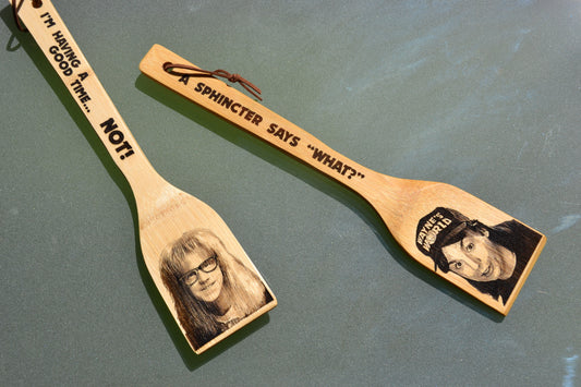 Waynes World Kitchen Spatula / Wayne Garth Sphincter Says What Not! Customisable // Cult Comedy Movie 90s Kitchen Gift
