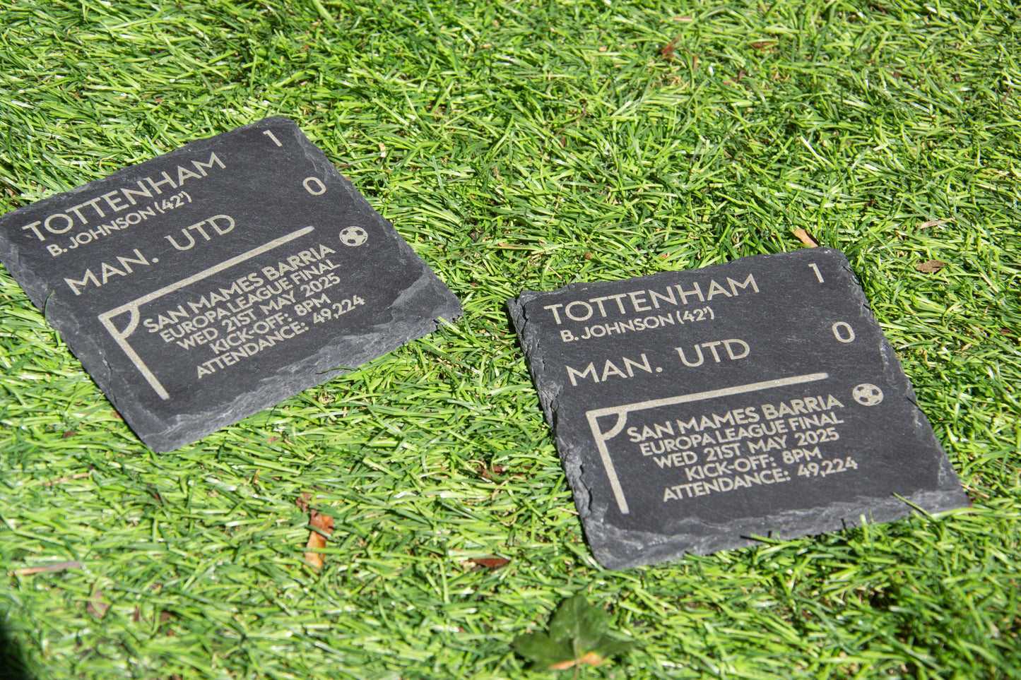 Tottenham 1 - 0 Man. Utd - Europa League Cup Final Slate Coaster // Score Memorabilia Historic COYS Spurs Hotspurs Father's Day Gift