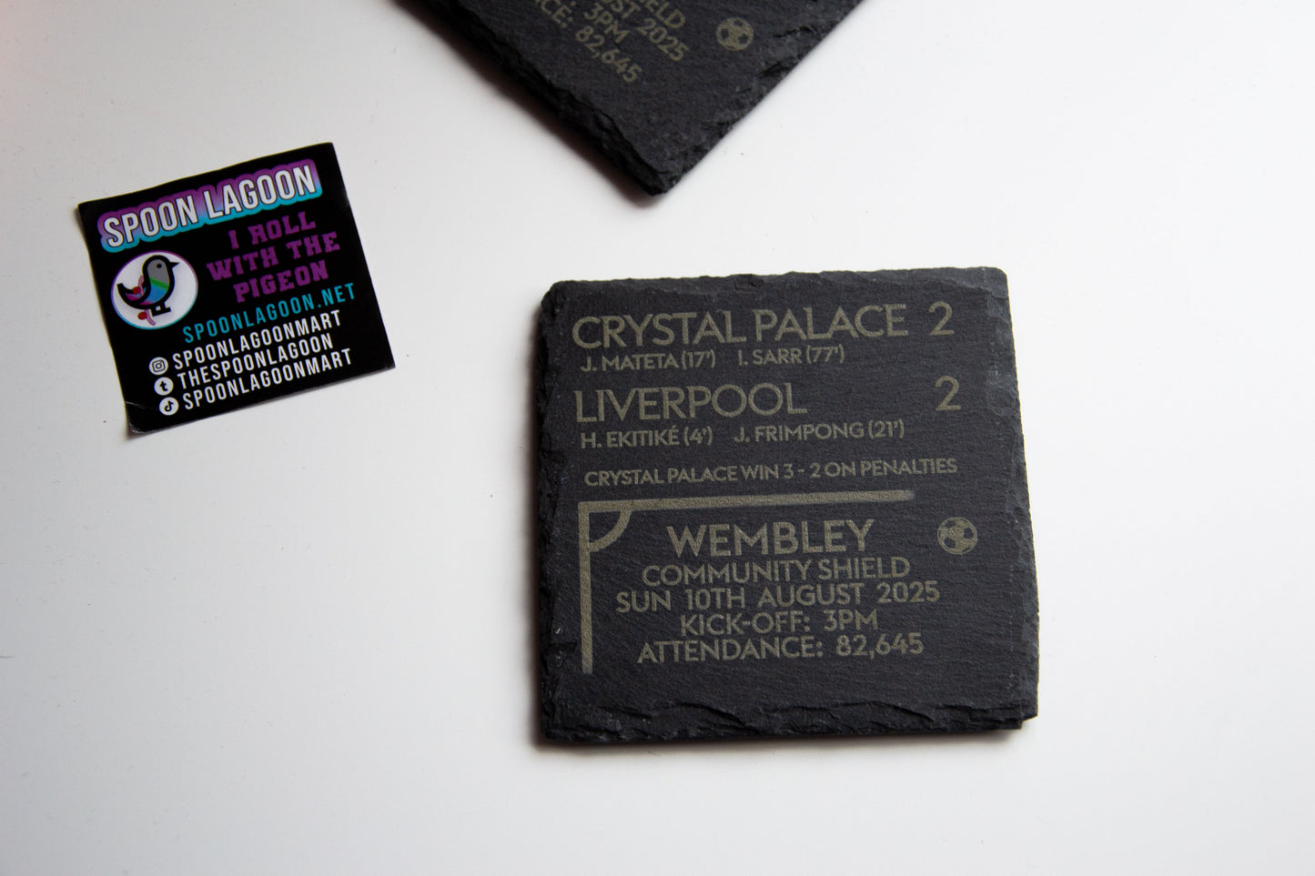 Crystal Palace 2 - 2 Liverpool - 2025 FA Community Shield Game Slate Coaster // Charity Shield Eagles Football Gift Wembley Premier League
