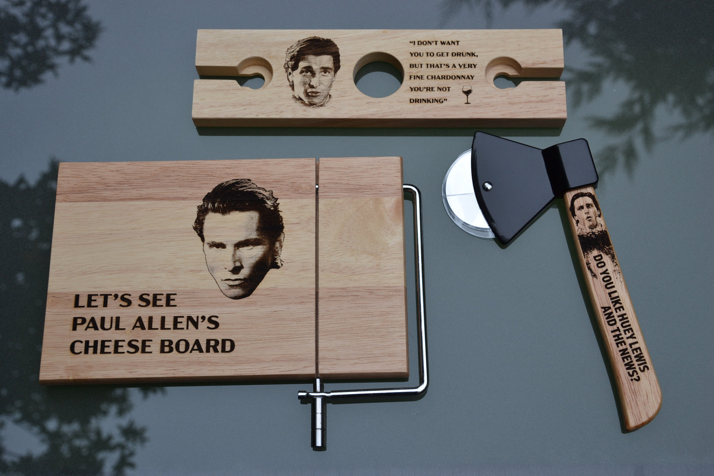 Let's See Paul Allen's Cheese Board - American Psycho inspired Cheese Serving Tray (with cutting wire) // Movie Spooky Halloween Party Ideas