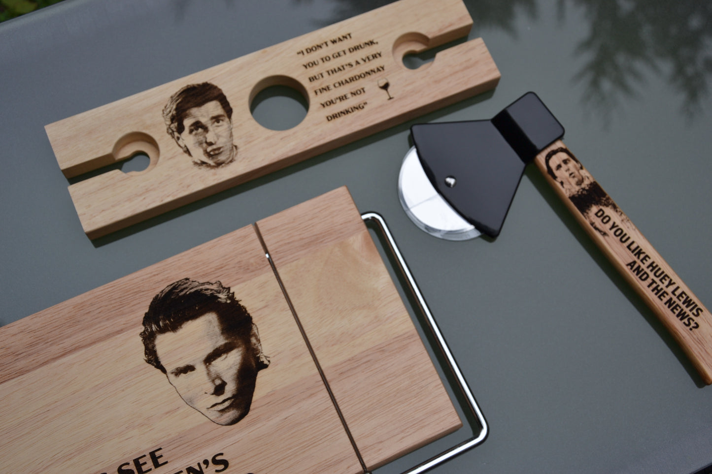 Let's See Paul Allen's Cheese Board - American Psycho inspired Cheese Serving Tray (with cutting wire) // Movie Spooky Halloween Party Ideas