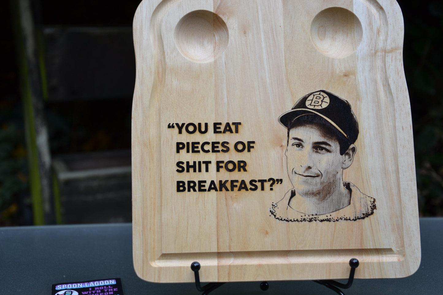 You Eat Pieces of S*** for Breakfast? - Happy Gilmore inspired Wooden Breakfast Serving Board // Ideal for Eggs and Toast