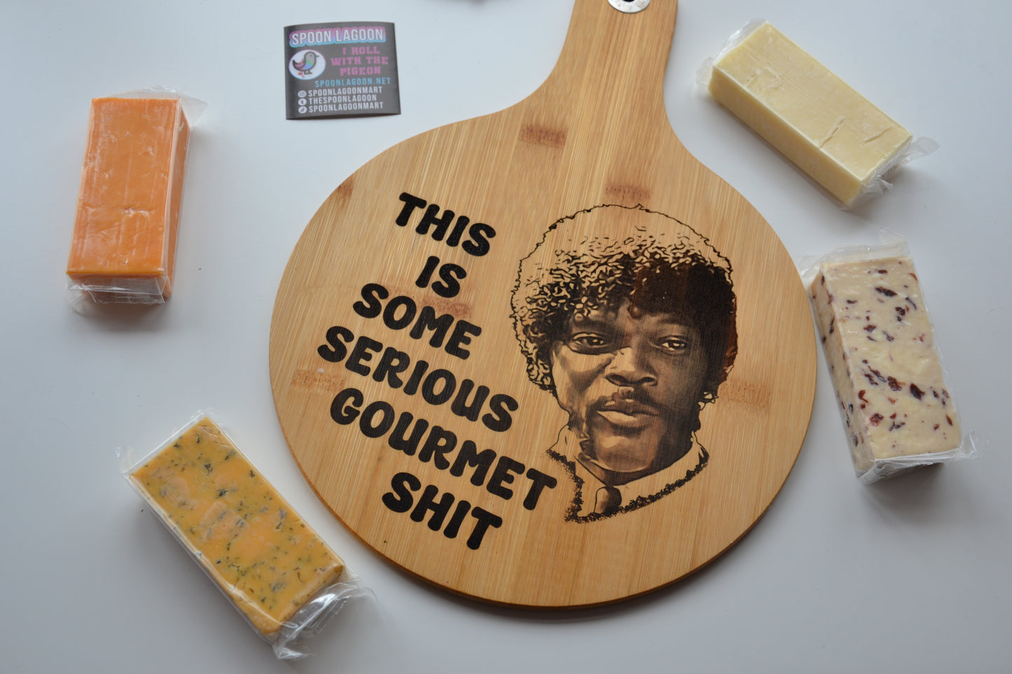 This is some serious gourmet shit - Pulp Fiction inspired wooden serving board // Jules Samuel L Jackson