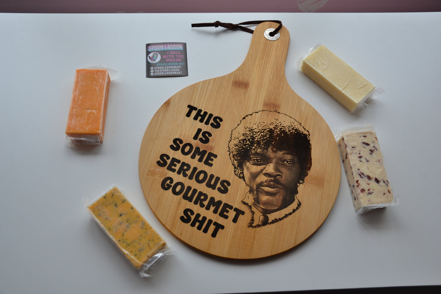 This is some serious gourmet shit - Pulp Fiction inspired wooden serving board // Jules Samuel L Jackson