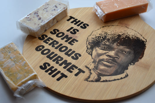 This is some serious gourmet shit - Pulp Fiction inspired wooden serving board // Jules Samuel L Jackson