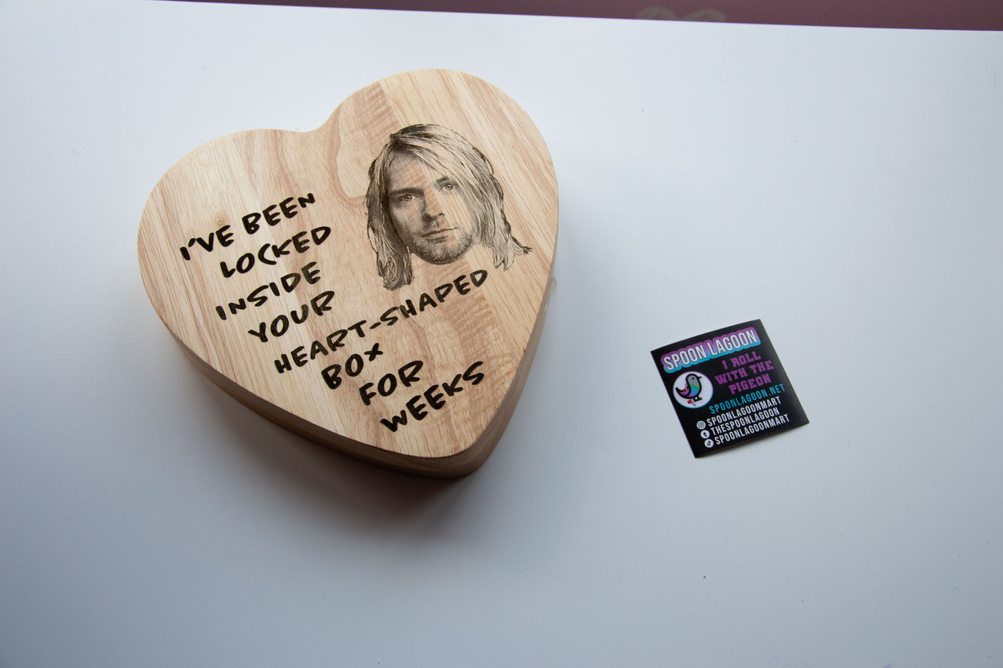 Heart Shaped Box - Kurt Cobain/ Nirvana inspired Fancy Wooden Cheeseboard/ Charcuterie Set