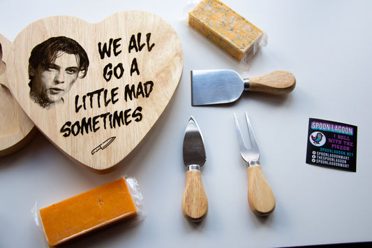 We all go a little mad sometimes - Billy Loomis SCREAM inspired luxury cheeseboard/ charcuterie set w/ tools