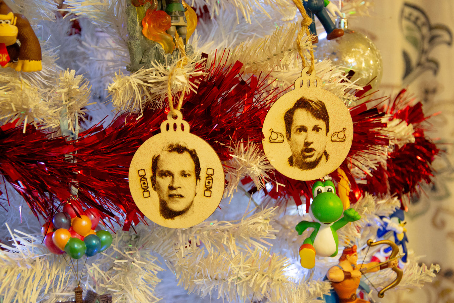 NO TURKEY?! / It was a Christmas Joke - Peep Show inspired hanging Christmas bauble decorations (Mark & Jeremy)