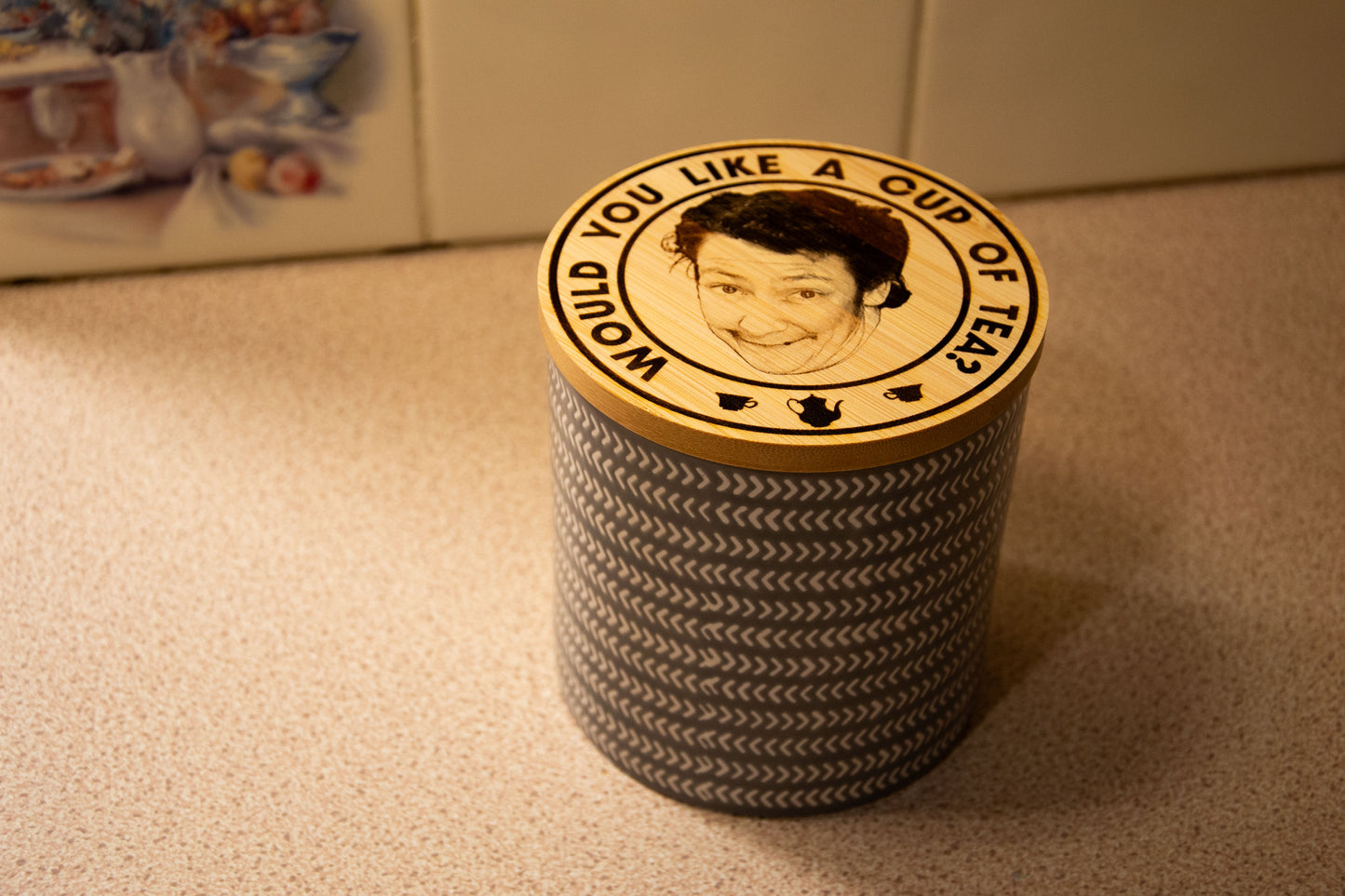 Mrs Doyle ceramic teabag Storage Jar - Father Ted inspired Kitchen Gift