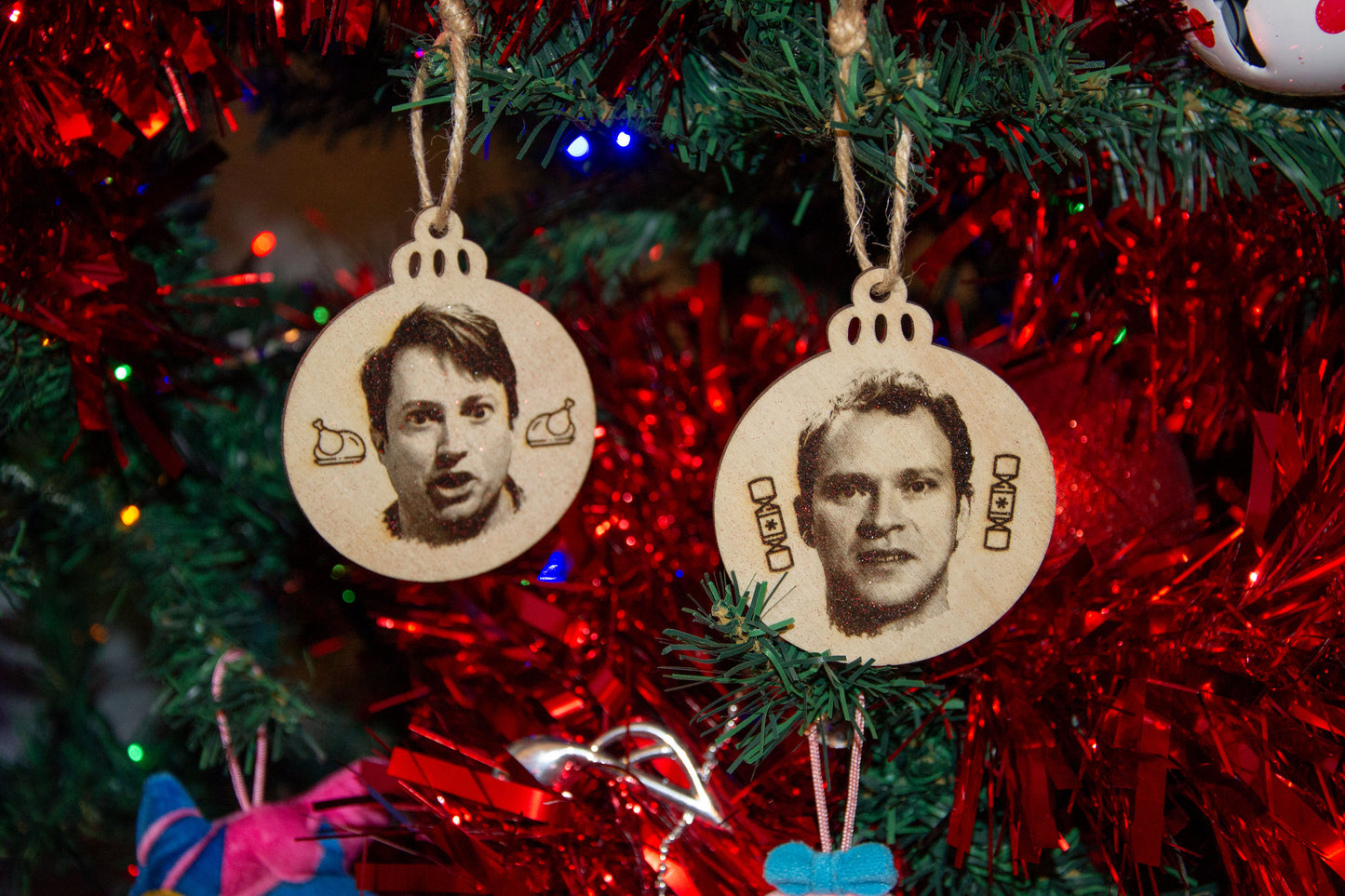 NO TURKEY?! / It was a Christmas Joke - Peep Show inspired hanging Christmas bauble decorations (Mark & Jeremy)