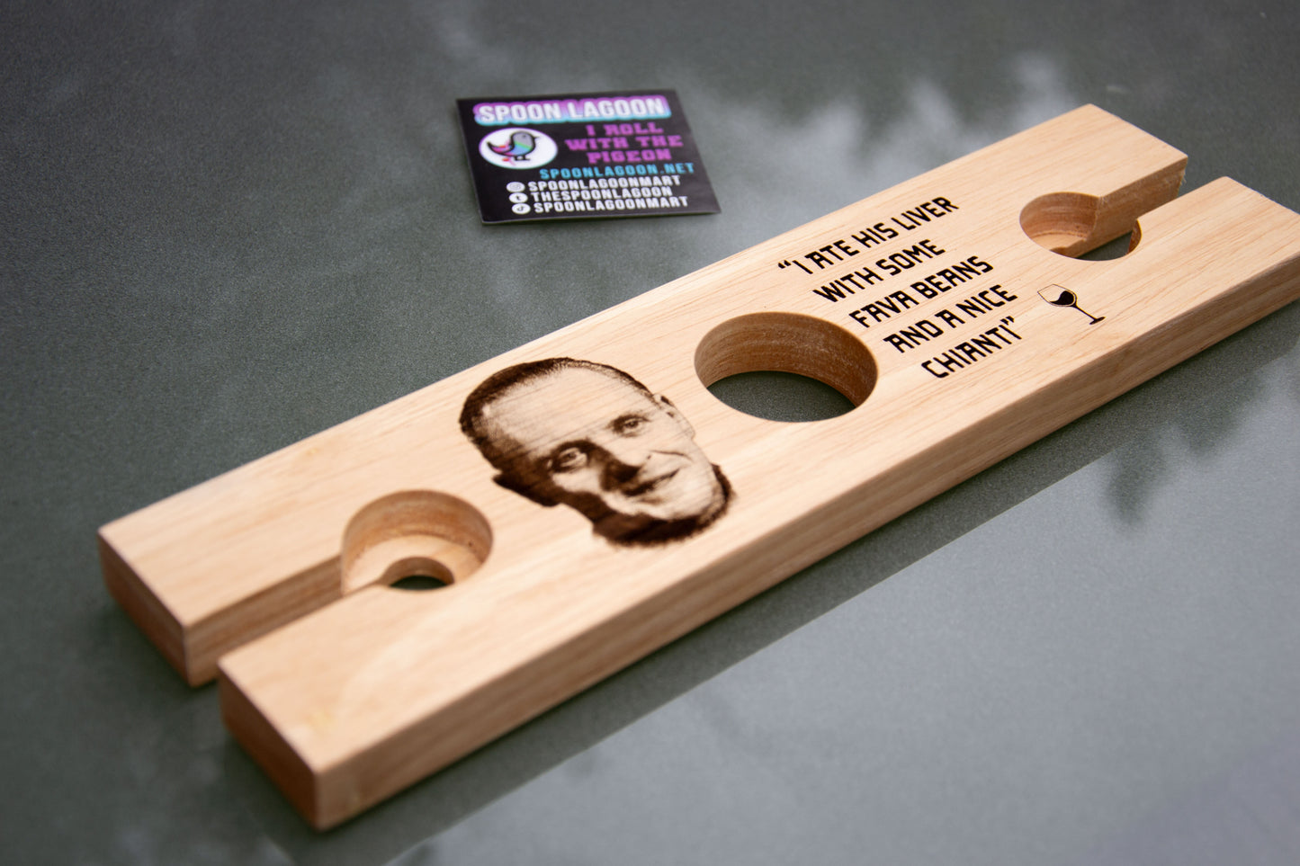 Hannibal Lecter inspired Wine Glass Holder // Anthony Hopkins Silence of the Lambs Movie Vin Fans.