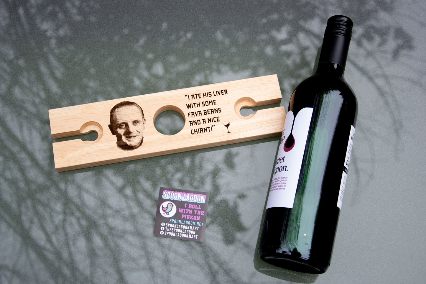 Hannibal Lecter inspired Wine Glass Holder // Anthony Hopkins Silence of the Lambs Movie Vin Fans.