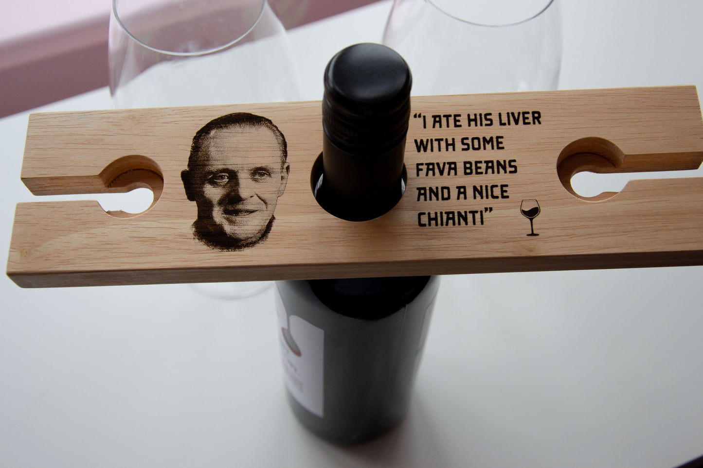 Hannibal Lecter inspired Wine Glass Holder // Anthony Hopkins Silence of the Lambs Movie Vin Fans.